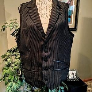 RUDE Pinstripe Vest Size Large!